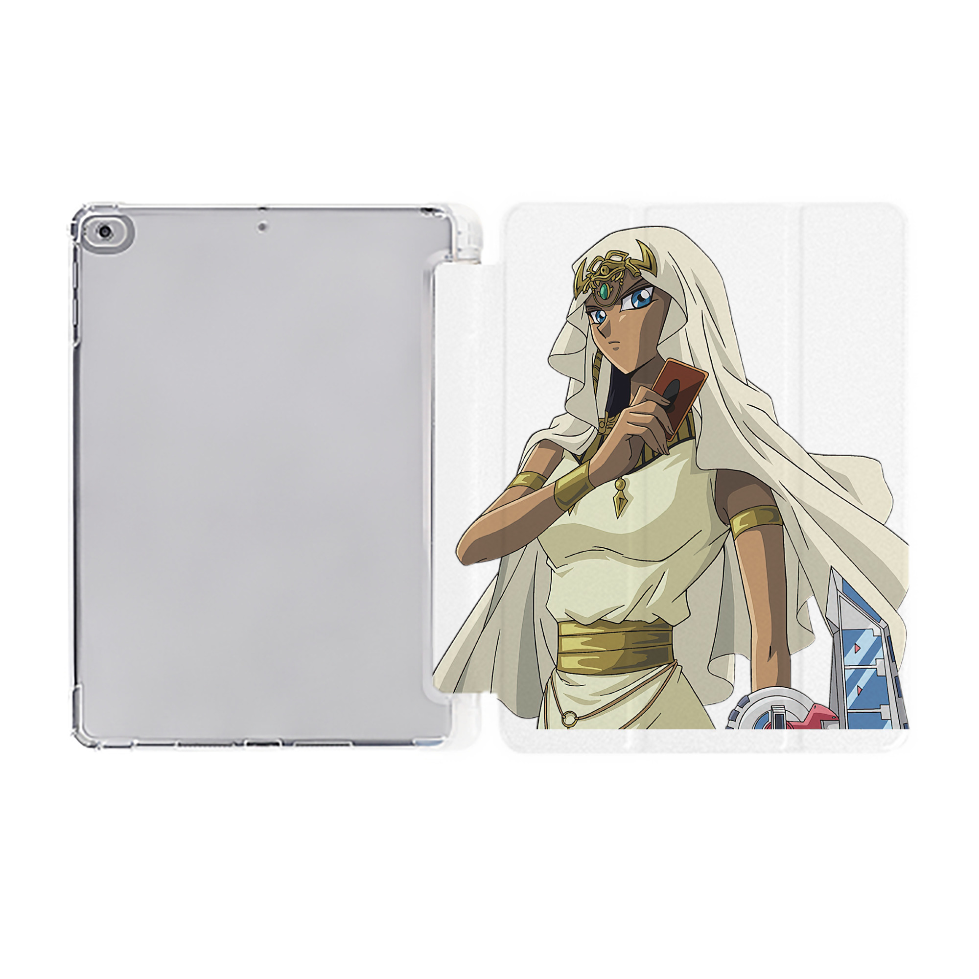 （画像用） 遊☆戯☆王 Yu-Gi-Oh! IPad ケース ペン収納付き 三つ折りスタンド PUレザー×シリコン 対応機種9.5/10.5/10.9インチ